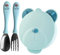 UPKOCH 1 Set Piatto di pasti dell'orso ciotola di cibo complementare ciotola di isolamento termico ciotola per pappe stoviglie per Acciaio inossidabile Sky-Blue Riutilizzabile