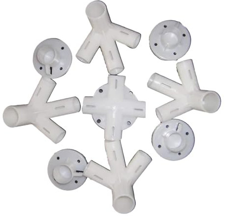 LIXSAZSE Gomito Dritto Connettori a Croce Baldacchino Intubazione Tenda da Sole Piedini di Ricambio Raccordi per Tubi Angolo a 5 Vie Incrociato