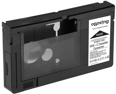 ottosing VHS-C Bandkassettenadapter für Camcorder Motorized VHS VHS-C auf VHS - Ideal für Videorecorder, Videokassettenspieler und VHS auf Digital Converting
