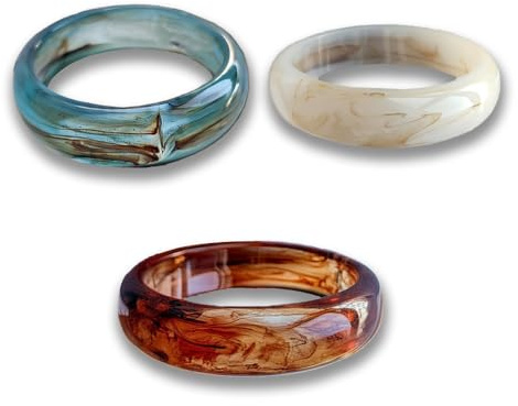 XFSRG 3 Stück Armband aus Acrylharz für Damen Gesprenkeltes Acetat Armband Vintage Acryl Bracelet Geometrisches Klobiges Harzarmband-Set für Frauen Mädchen