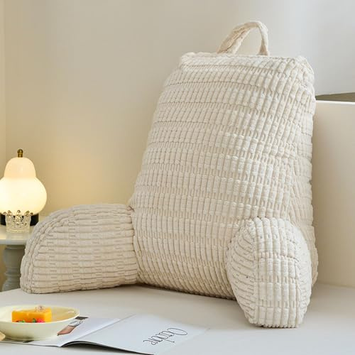 Lesekissen für Bett Und Sofa,Rückenstützkissen Lesekissen mit Armlehne, Erwachsenensofa mit Rückenlehnenkissen, Sitzkissen mit Armlehne,Geeignet für Lesen Handyspielen Videospiele Fernsehen