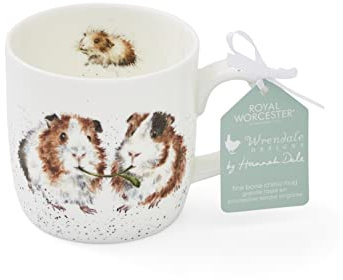 Portmeirion Home & Gifts MMMV5629-XSM Wrendale Lettuce be Friends Bone China Mug, 310 Ounces, Multi-Color