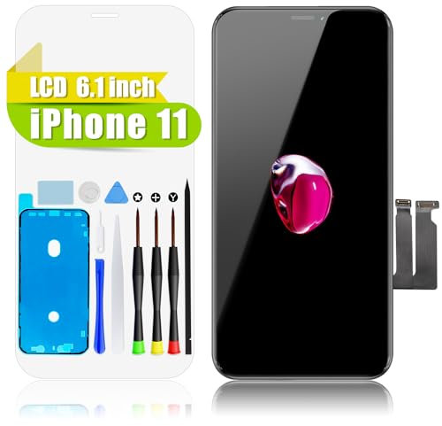 GOLDWANGWANG Display für iPhone 11 Bildschirm Ersatz 6,1 Zoll LCD Display 3D Touch Screen Digitizer Komplett mit Werkzeuge wasserdichte Versiegelung und Gehärtetes Glas für A2111 /A2223 /A2221