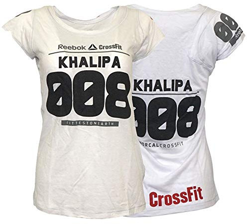 Reebok Jason Khalipa 2013 Crossfit Games Damen Weiß Athlete Trikot PlayDry Performance T-Shirt A35682