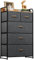 YITAHOME Kommode mit 5 Schubladen, Schrank mit Schubladen aus Stoff, Aufbewahrungskommode Industrial Stil für Schlafzimmer, Wohnzimmer, Kinderzimmer, Aufbewahrungsschrank (Dunkelgrau)