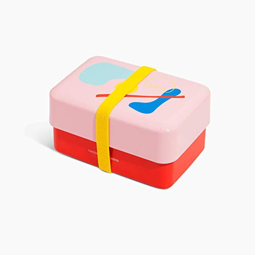 TAKENAKA Poketo-X Limitiertes Modell, Pool-Farbe, perfekt für Mittagessen, Bento-Zeit, hergestellt in Japan (Poketo-Nibble-Bento-Box (Rosa x Rot))