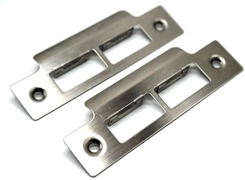 2X Long Strike Plates Brushed Satin for Mortise Latch 114mm Length x 25mm with x 1mm Thick Pack of 2
