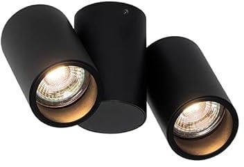QAZQA - Design Design-Spot I Spotlight I Deckenspot I Deckenstrahler I Strahler I Lampe I Leuchte schwarz 2-flammig-flammig verstellbar - Michael I Wohnzimmer I Schlafzimmer - Stahl Länglich - LED gee