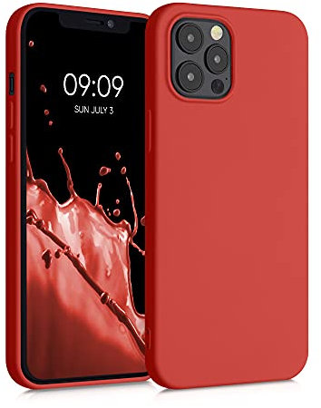 kwmobile Case Compatible with Apple iPhone 12 Pro Max Case - Slim Protective TPU Silicone Phone Cover - Tangerine Orange