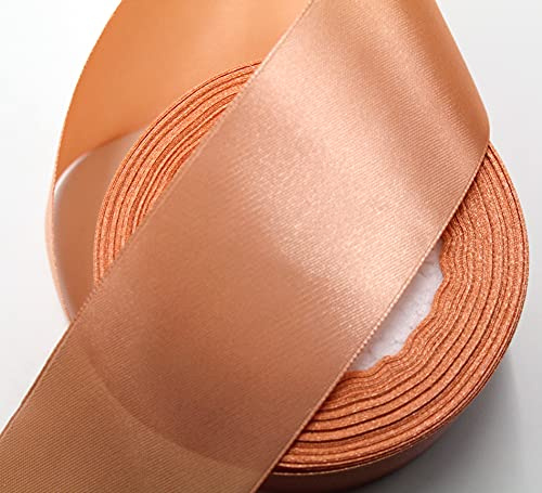 CaPiSo 22m Satinband 50mm Breite Schleifenband Geschenkband Dekoband Weihnachten Hochzeit (Apricot, 22m)