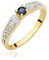 Damen Ring 585 14k Gold Gelbgold echt Saphir Edelstein Diamanten Brillanten