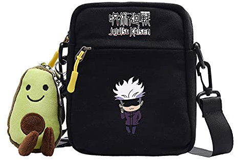 flowereyes Jujutsu Kaisen Umhängetasche mit verstellbarem Schultergurt Cute Gojo Satoru Inumaki Toge Daypack Tote Bag Satchel Causal Ryomen Sukuna Schultasche Kleine quadratische Tasche 18cm*14cm*5cm