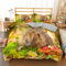 GYDGS Bettwäsche 135x200 GrüNer 3D-Igel Bettbezug mit Reißverschluss und 2 Kissenbezug 80x80 cm, Weich Mikrofaser Bettwäsche Set Für Jugendliche Kinder