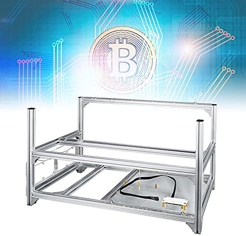 HRTX 6-8 Gpu Mining Frame, Dual PSU Mining Frame, geeignet für alle großen Mainboards und Netzteile, verwendet für Ethereum (ETH)/etc/zcash/monero/BTC,8GPU