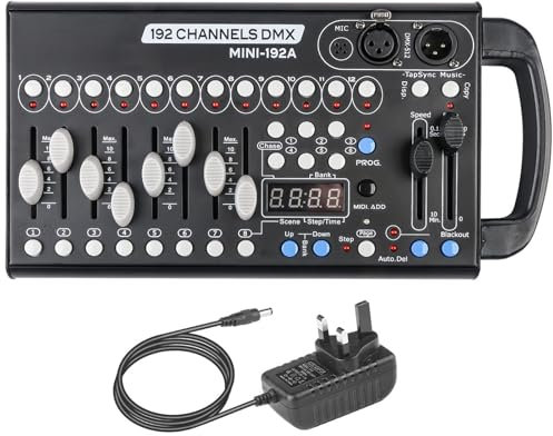 DMX Controllers Lighting, DJ Light Controller for Live House, DMX Controller 512 for Stage Light, 192CH DMX Lighting Controller for Family Party.