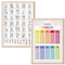 MeinBaby123® XL ABC Lernposter Grundschrift für Kinder | 1x1 Poster, Einmaleins Trainer für Kinder | 2er Set | Kindergarten, Vorschule, Grundschule (DIN A2 2er Set - bunt)