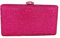 Boutique De FGG Sacs de soirée en cristal pour femme - Boîte de fête formelle - Pochette de mariage avec strass - Mini pochette de mariée, fuchsia, Small