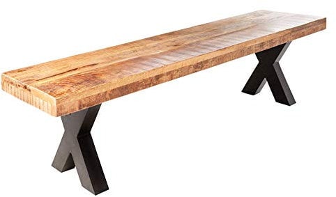 riess-ambiente.de Industrial Sitzbank Iron Craft 160cm Mangoholz mit schwarzen X-Beinen