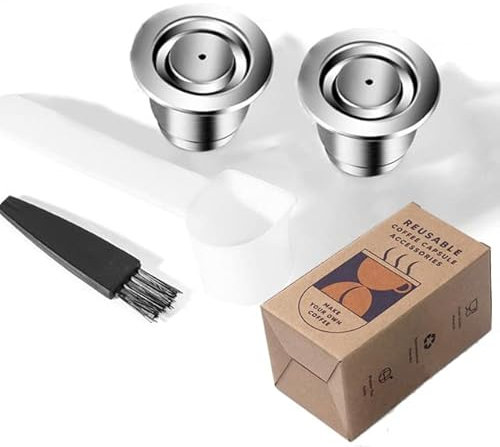 Cialda di caffè Expresso riutilizzabile Filtro in acciaio inox compatibile con la macchina Nespresso Originaline (2)