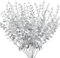 FEQO Lot de 36 tiges d'eucalyptus artificielles argentées avec Fausses Feuilles d'eucalyptus décoratives de 38,1 cm pour Vase, Bouquet de Mariage, Maison (FF-22-070)