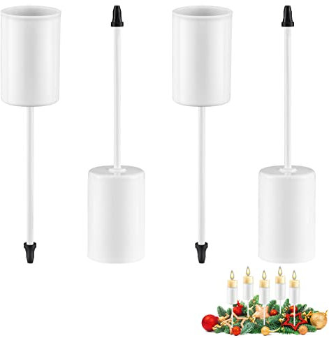 Kerzenhalter aus Metall, Weiß, ideal für Kerzenständer, Stumpenkerze, Tischkerzen und Kommunion-Kerzen, kleiner Kerzenständer, Dekoration für Weihnachten, Hochzeit, Zuhause, 4 Stück