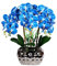 VUIUYOIES Künstliche Orchidee Bonsai Phalaenopsis Kunstpflanzen Orchideen Blumenarrangements für Tisch Wohnzimmer Hochzeit Ornamente, Blau