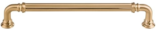 Top Knobs TK324HB TK324 Reeded 7 Inch Center to Center Handle Cabinet Pull from The Chareau Collection