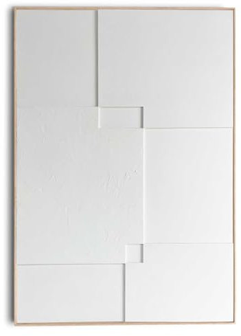 REINDERS Relief Wandbild, Mercure, Wohnzimmer, Bilder, Wanddeko, Room Decor, MDF, Weiß, 100x70cm
