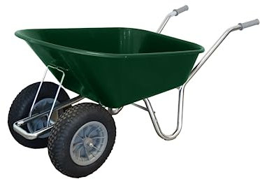 County Cruiser Duo, Twin Wheel, Wheelbarrow 100-120ltr (Puncture proof solid wheel, Green)