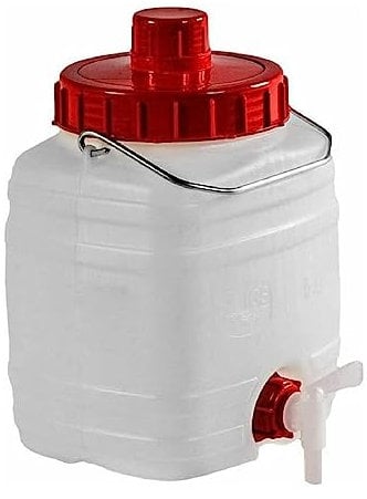 La zappa Bidone per alimenti Demetra in polietilene atossico con rubinetto, coperchio e sfiato (5 Lt. - 36 x 20 x h.17 cm (lxpxh))
