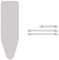 Brabantia Housse pour Table à Repasser C, 124 X 45 cm - Coton, Mousse 4 mm & Feutre 4 mm – Silver & Clips de Fixation pour Housse de Repassage - 3 Pièces - Blanc