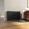 Heilmetz 600 x 1000mm Anthracite Radiators, Column Radiators Horizontal Double Designer Oval Panel Radiator Modern Heater Central Heating Radiator