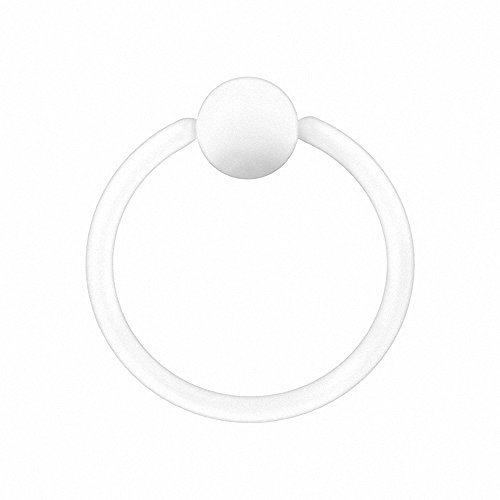 Taffstyle BCR Piercing Ring Schmuck Brustwarzenpiercing Brustwarze Klemmring Barbell Nasenring Nippel Kugel Perle Septum Brust Nase Lippe Ohr Intim Intimpiercing Weiß 1,6mm x 10mm x 4mm