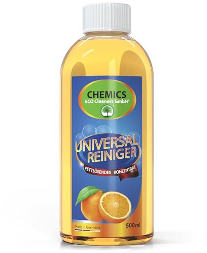 CHEMICS Orangenreiniger Konzentrat 500ml – Stark Fettlösend & Universell Einsetzbarer Haushaltsreiniger – Allzweckreiniger mit Natürlichen Orangenöl Extrakt – Industriereiniger Konzentrat