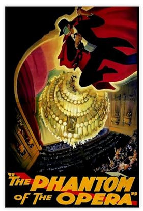 AAVEDA Filmposter The Phantom of The Opera, 4 Stück, Leinwand-Poster, Wandkunst, Dekor, Bild, Gemälde für Wohnzimmer, Schlafzimmer, Dekoration, ungerahmt, 30 x 45 cm