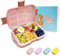 Homtibrm Bento Lunch Box, 920ML Kids Lunch Box with 6 Compartments Snack Salad Box Food Container for Childrens Girls Boys Adults Work School, Microwave Freezer & Dishwasher Safe (Pink)