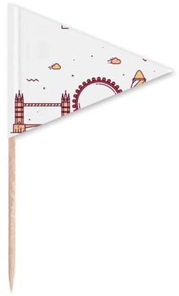 London England - Palillo de dientes plano para magdalenas, diseño de bandera