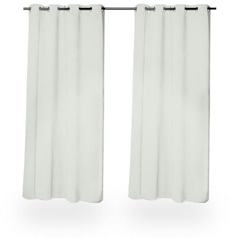 Relaxdays Vorhänge, 2er Set, HxB: 245x135 cm, Blickdicht, lichtundurchlässig, Verdunkelungsvorhänge, mit Ösen, grau