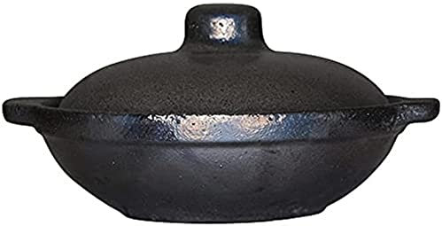 CVNIMV Poêle à Wok, cocotte de 0,7 Litre avec Couvercle en céramique Noire pour Toutes Les cuisinières (Couleur : Noir, Taille : 0,7 L) (Noir#2 0,5 L)