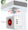 ZASpare- Regleta Enchufe Cubo con Soporte Mesa y Pared 2 USB Tipo A y 1 USB Tipo C Carga Rapida Interruptor de Encendido Ladron de Enchufe 4 Tomas 220V 3680W 16A Alargador Enchufe Cable 1,5 Metros