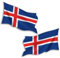 Vinyl-Aufkleber #81776, winkende Island-Flagge, 2 x 10 cm, isländische Reise, Abenteuer, Welt, Landort, Aufkleber, Scrapbook, Gepäck, Aufkleber