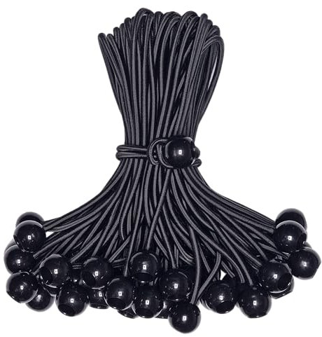 Yelier Bungee-Seil (schwarz, 30,5 cm), UV-beständig, antioxidativ, sichere Spanngurte, 50 Stück