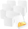 JEUIHAU 100 Pack 160x108x43 mm White Cake Slice Boxes, Individual Cake Slice Boxes with Rubber Bands Takeaway Slice Boxes for Guests