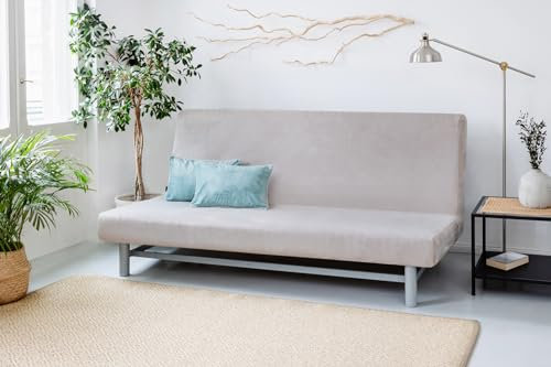 Bestcovers Sofa Überzug - NYHAMN und BEDDINGE Couch Überzug aus Samt und Plüsch - 3-Sitzer Dicker Stretchstoff Sofa Cover einfarbig rutschfestem elastisch passt auf Klappsofa für IKEA