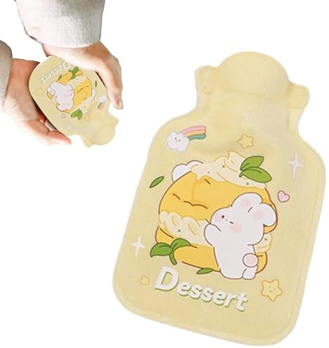 Plüsch-Wärmflasche, Cartoon-Warmwasserbeutel, Plüsch-Heißwasserbeutel, 200 ml Warm- und Kaltpaket für Reisen, Schule, Zuhause und