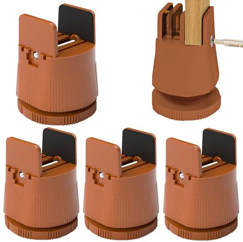 MEEQIAO Verstellbare Betterhöhung, Möbelerhöhung mit Schraubklemme,Betterhöher fur 4 Zoll Schwerlast Stuhlerhöhungen, 4 Stück Möbelerhöher für 0,8-1,6 ''Breite Quadrat & Runde Stuhlbein.
