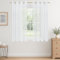 CUTEWIND Cortinas Blancas Dormitorio Cortas 2 Piezas 140x180 cm, Cortinas Translucida Salon con Ojale Cortinas y Visillos para Ventanas Comedor Habitacion, Cortinas de Casa