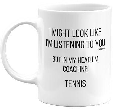 MIPOMALL Mug for Tennis Coach or Teacher or Assistant, Funny, Joke or Silly, Birthday Gifts for Men or Women, Presents for Christmas, Secret Santa, I'm Coaching, mm-CA_227_124