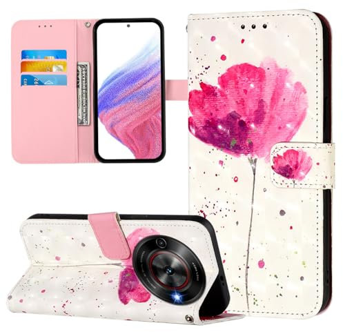 Custodia per ZTE Blade A75 5G / Nubia Focus 5G Flip Cover Caso in PU Pelle Colorato Portafoglio Custodia Supporto Stand Chiusura Magnetica Cover per ZTE Blade A75 5G / Nubia Focus 5G, Un fiore