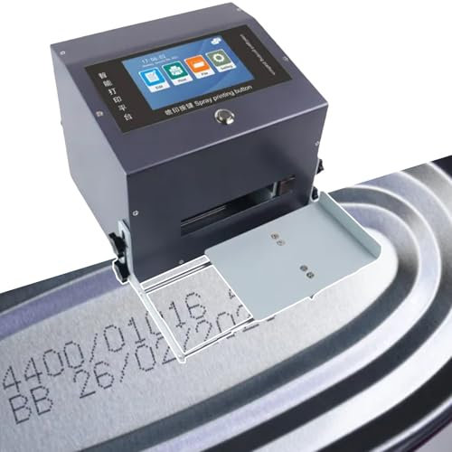5-Zoll-Touchscreen-Tintenstrahlcodierung Maschine, Intelligenter Stapeldrucker, Integrierte DüSe Zur Vermeidung Von Kollisionen, FüR Datum/Uhrzeit/Barcode/Qr-Code,220V